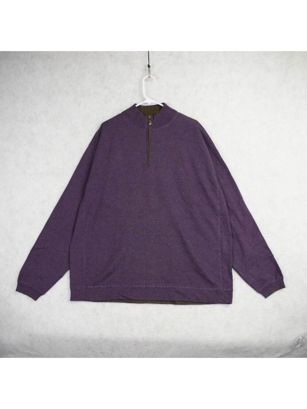 Nat Nast Mens Purple Quarter-Zip Pullover Sweater W/ Ribbed Collar Size 2XL NWT